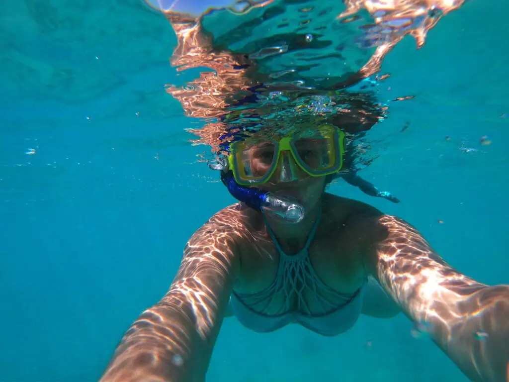 girl snorkelling exmouth