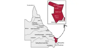 map of North Coast Queensland region