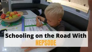 boy doing nepsode learning while travelling